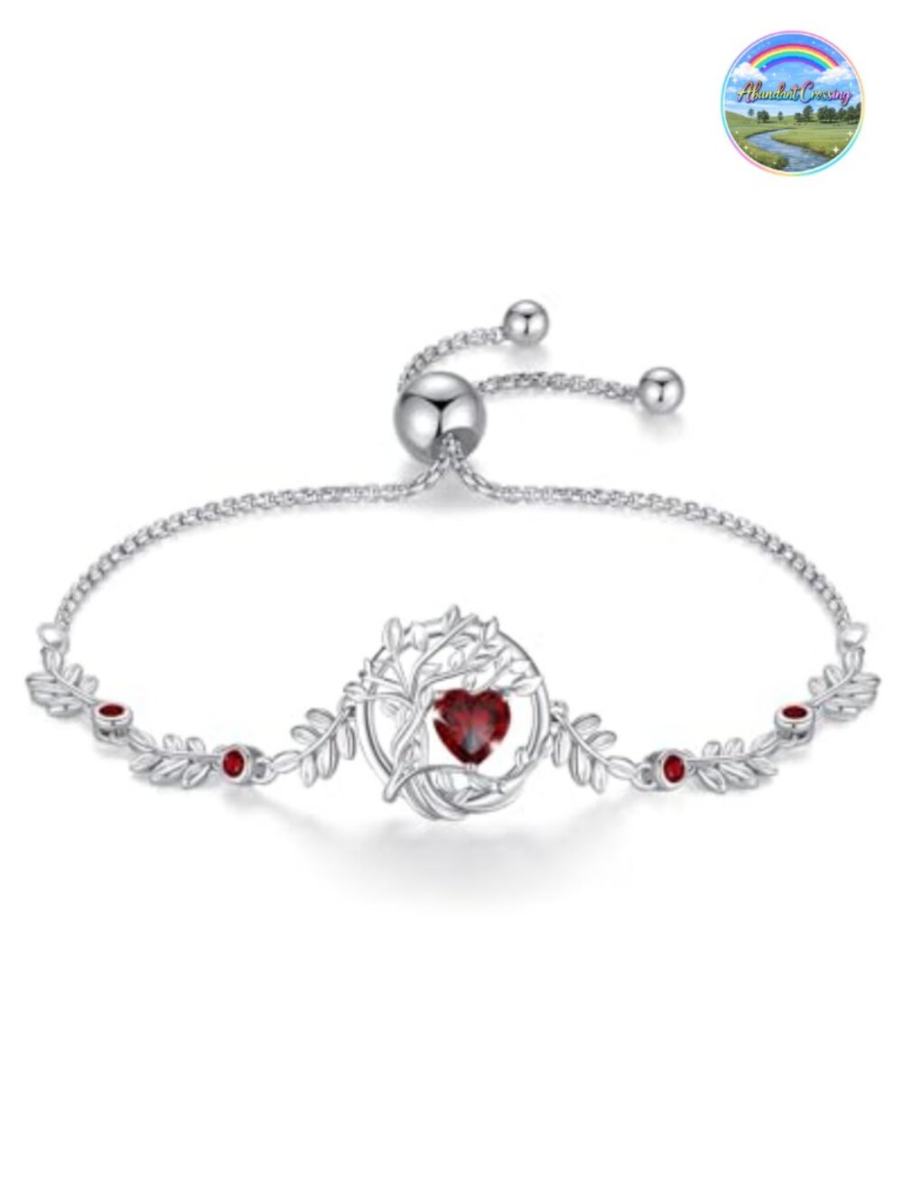 Tree of Life Birthstone Bracelet Sterling Silver Charm Link Bracelet Jewelry